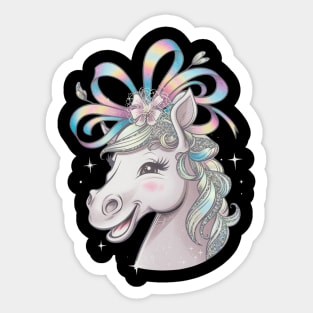 Cute Horse of 150st Derby Day with Hat Sticker
